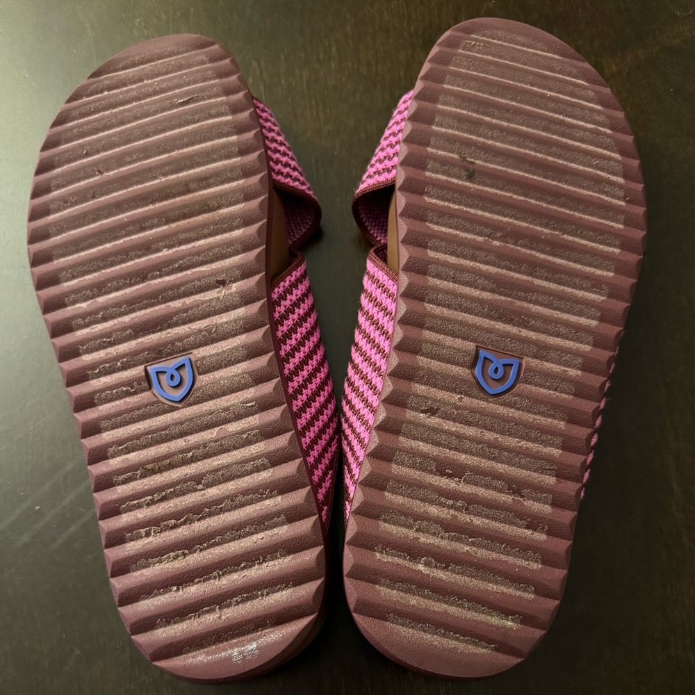 Rothy's Striped Pink and Brown sandals.       The Weekend Slide - Picture 4 of 4